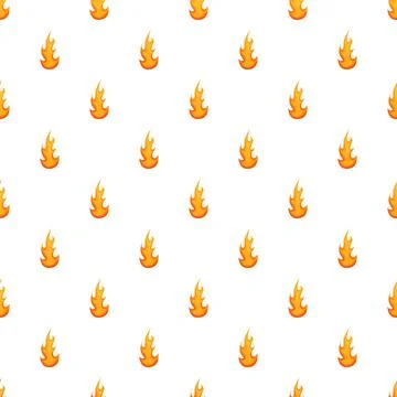 Fire flame seamless pattern on white background 스톡 일러스트