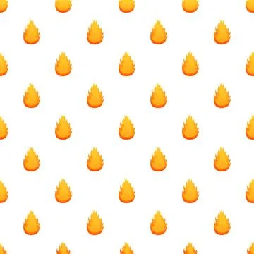 Fire flame seamless pattern on white background Stock Illustration