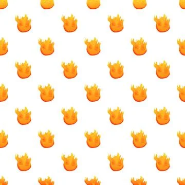 Fire flame seamless pattern on white background Stock Illustration