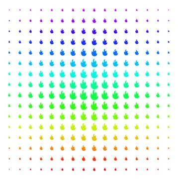 Fire Flame Shape halftone Spectral pattern Stock Illustration