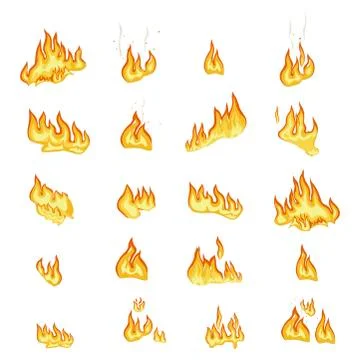 Fire Flame Signs Collection on White Background 스톡 일러스트