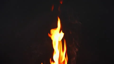 Fire flame slow motion on black screen background Stock-Footage 238779793