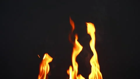 Fire flame slow motion on black screen background Vídeos de archivo 238781372