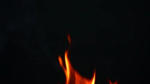 Fire flame slow motion on black screen background Video stock 238781502