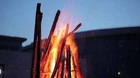 Fire flame in slow motion Stock Footage 71752488