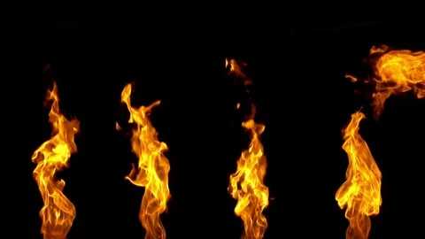 Fire flame slow motion isolated on black background 库存影片 72286653