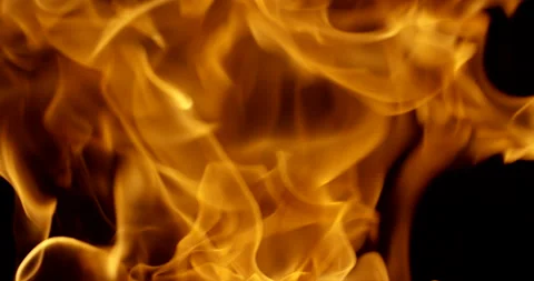 Fire flame in slow motion. Isolated on black background with alpha channel. Shot Stock Footage 147107454