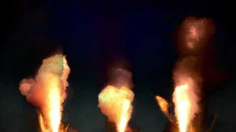 Fire flame smoke loop animation Video stock 146000332