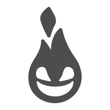 Fire flame solid icon. Emoji flame vector illustration isolated on white Stock Illustration