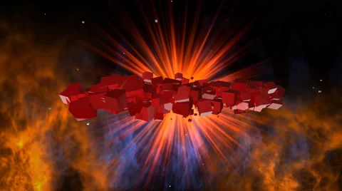 Fire flame, Space, futuristic background for caption, title, name, intros Stock Footage 64368693