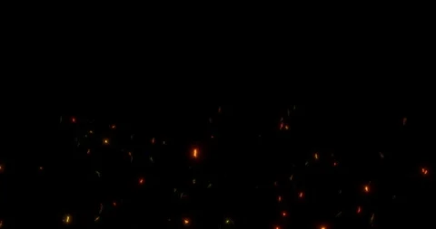 Fire flame sparks from campfire with ash rise over black background, danger Stock Footage 317626071