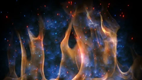 Fire flame with sparks close up loopable Stock Footage