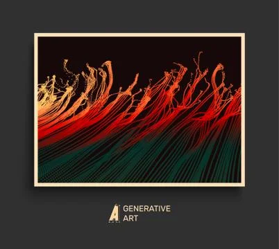 Fire Flame. Splash Imitation. Array with Dynamic Emitted Particles. Stock Illustration