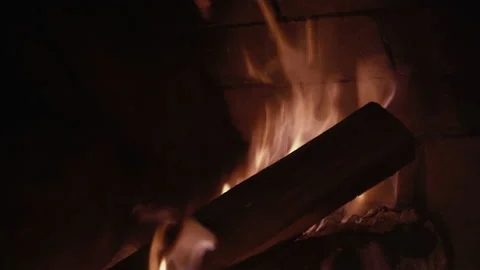 Fire flame, super slow hot power of bon fire on dark night background, red Stock Footage 149713048