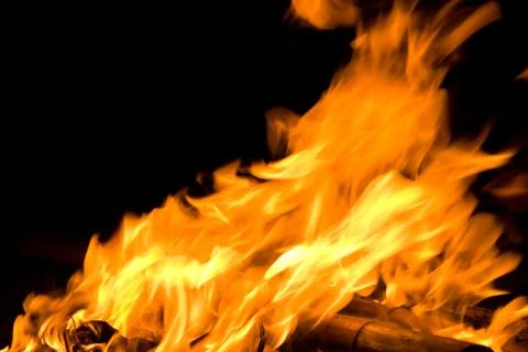Fire flame swing with the wind Stockfoto's