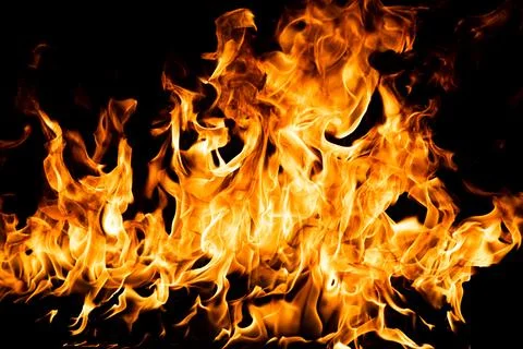 Fire flame texture for banner background. Burn abstract lights. Stock Photos
