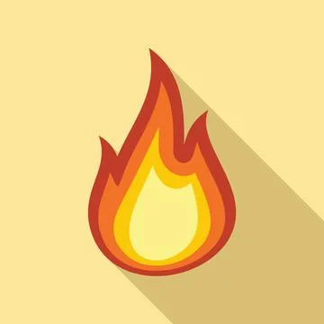 Fire flame torch icon, flat style Stock Illustration