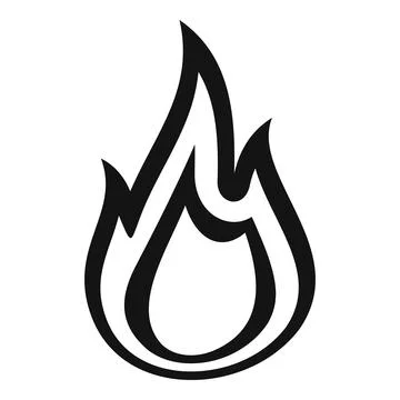 Fire flame torch icon, simple style Stock Illustration