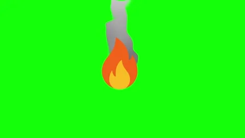 Fire flame tourch looping 2D animation on green background Stock-Footage 311316188