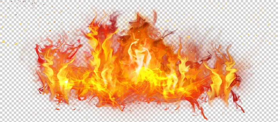 Fire flame on transparent background Stock Illustration