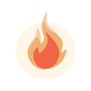Fire flame vector flat illustration isolated on white background. Fire flame Stock Illustration