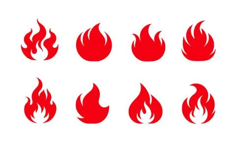 Fire flame vector hot icon. Fire abstract bonfire flammable background flame Stock Illustration