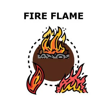 Fire flame vector icon concept illustration Stock Illustration