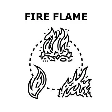 Fire flame vector icon concept illustration Stock Illustration