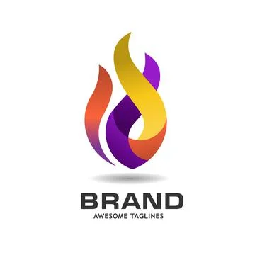 Fire Flame vector logo design vector Stock Illustration