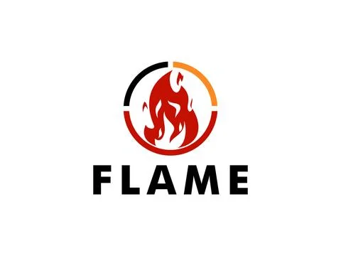 Fire Flame vector logo design. Tongues of flame creative icon イラスト素材
