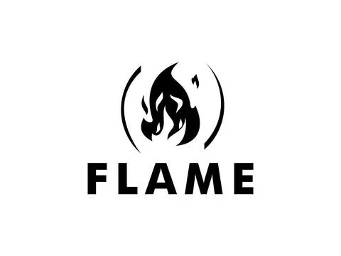 Fire Flame vector logo design. Tongues of flame creative icon Stock Illustration