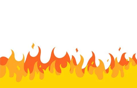 Fire flame vector pattern line frame. Fire flat simple border design background 스톡 일러스트