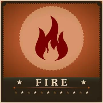 Fire flame vector poster creative design template Illustrazione stock