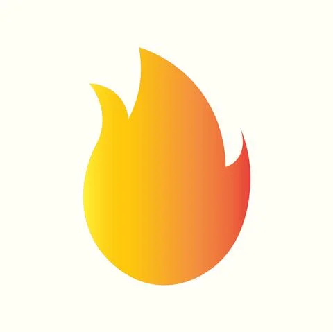 Fire Flame Vector on White Background. Hot Icon. Stock Illustration