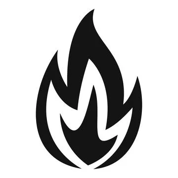 Fire flame warning icon, simple style 스톡 일러스트