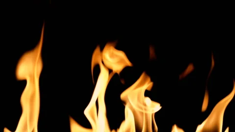Fire flames abstract on black background. slow motion Stock Footage 88729038
