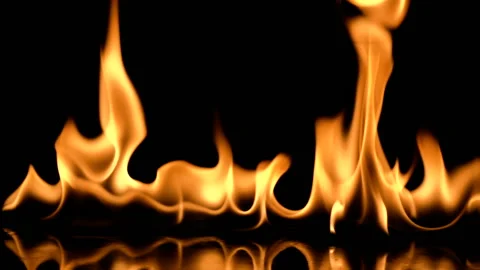 Fire flames abstract on black background. slow motion Stock Footage 88729806