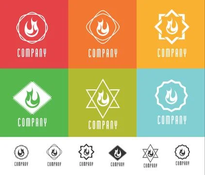 Fire Flames Abstract Logo Stock Illustration