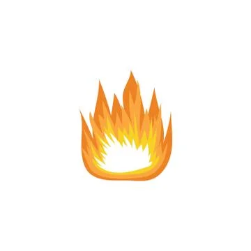 Fire flames and effect of burning lights, cartoon vector illustration isolated. Stockillustratie
