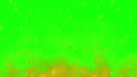 Fire flames and rising sparks overlay isolated on green screen background Stock Footage 343807945