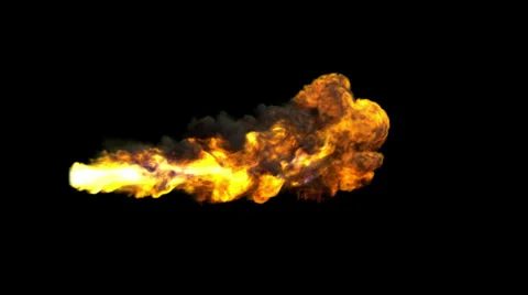 Fire flames and smoke, flamethrower Stock Footage