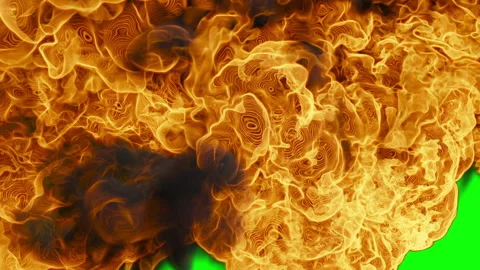 Fire Flames and Smoke Transition, Green Screen Chromakey 스톡 동영상 155328478