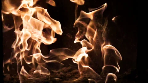 Fire flames and sparks in slow motion on black background Stock Footage 126621158