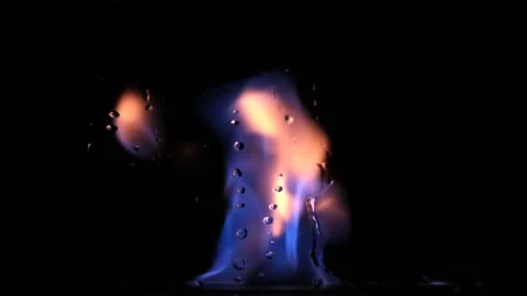 Fire flames and water drops Stock Footage 231054072