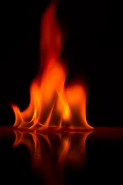 Fire flames on a  background Stock Photos