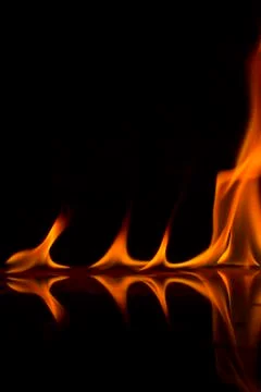 Fire flames on a  background Stock Photos