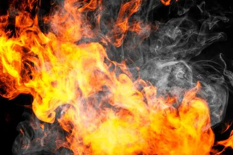 Fire flames background. Stock Photos