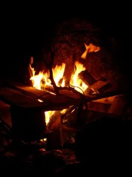 Fire flames on the beach background wallpaper fine art Stock Photos