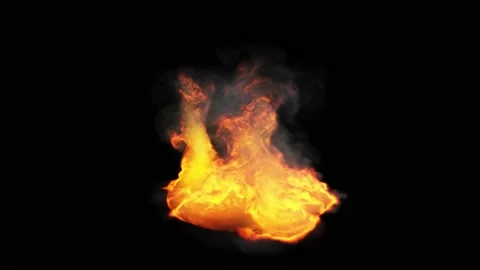 Fire flames on black background 3d render Stock-Footage 164883026