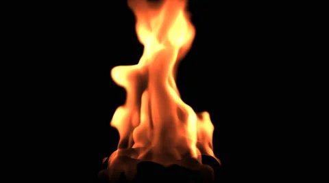 Blurred Motion Of Fire Against Black Background stock photo